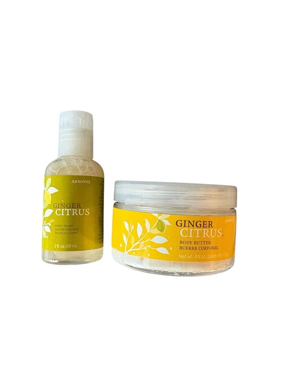 Arbonne Ginger Citrus Body Wash Body Butter Set New